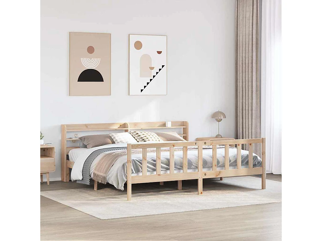 Cadre de lit sans matelas 180x200 cm bois massif de pin