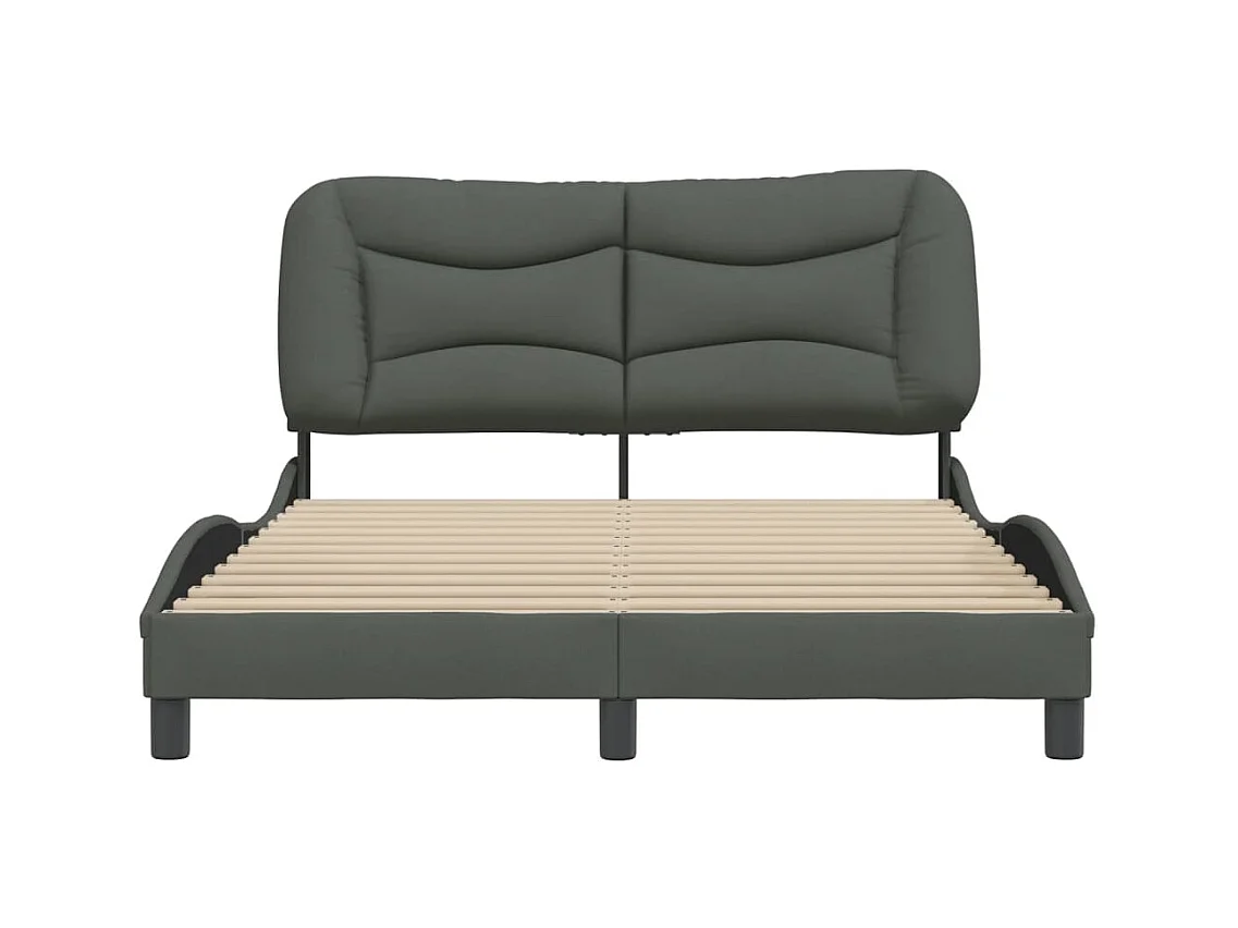 Bedframe zonder matras donkergrijs 140x190 cm stof