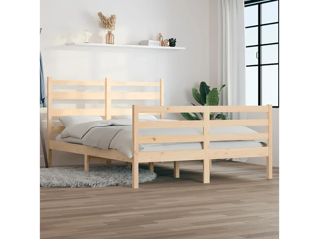 Cadre de lit sans matelas bois massif de pin 140x200 cm