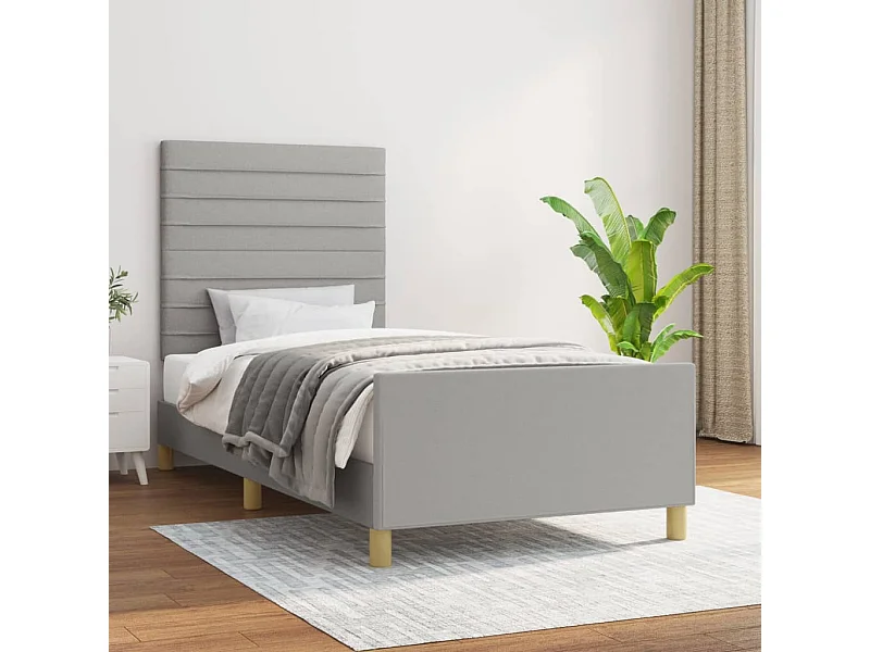 Struttura letto senza materasso tessuto grigio chiaro 80x200 cm