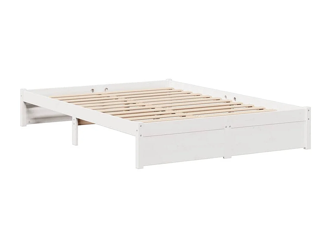 Letto libreria senza materasso bianco 140x190 cm in legno massello di pino