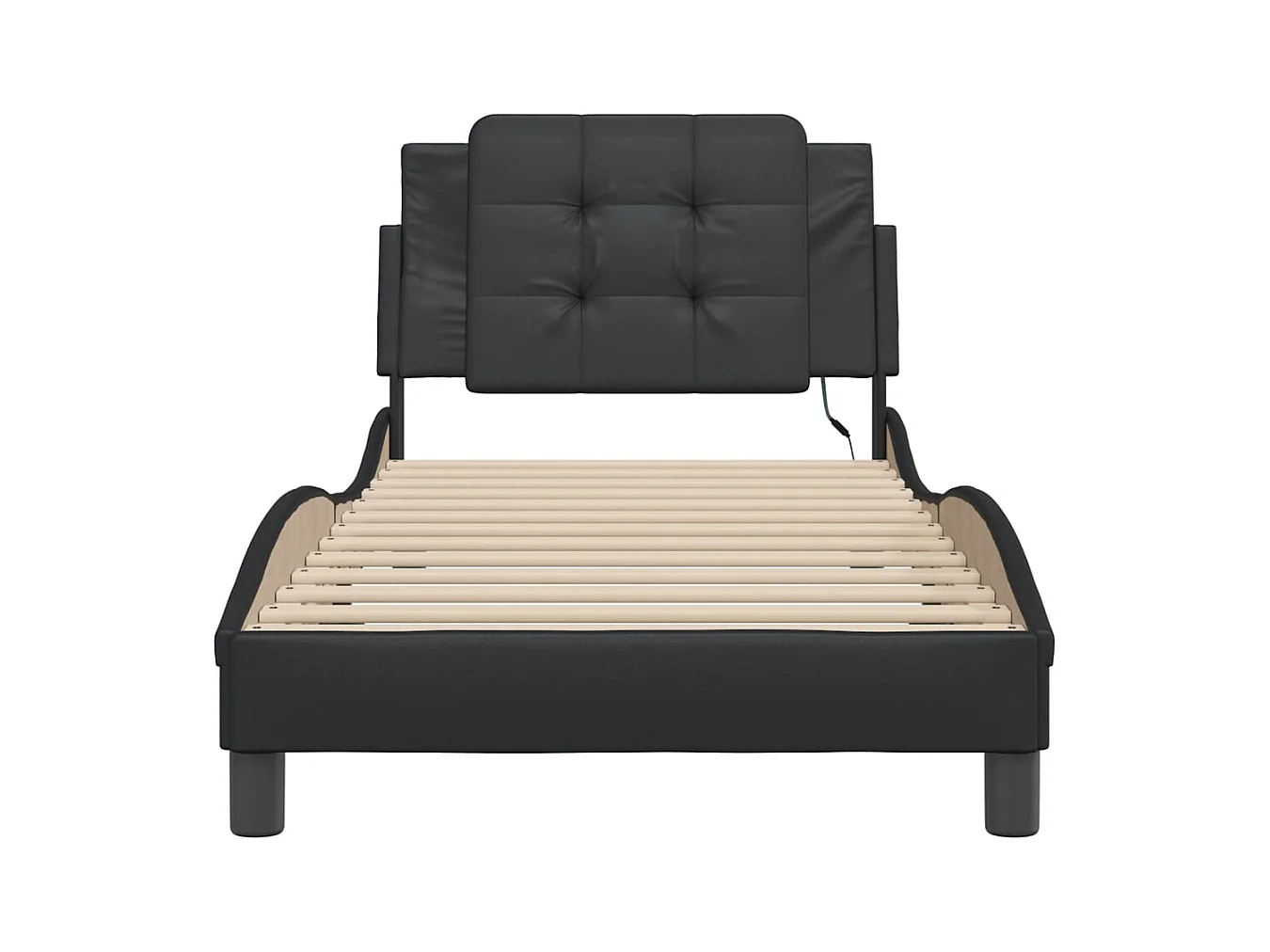 Bedframe met LED zonder matras zwart 80x200 cm