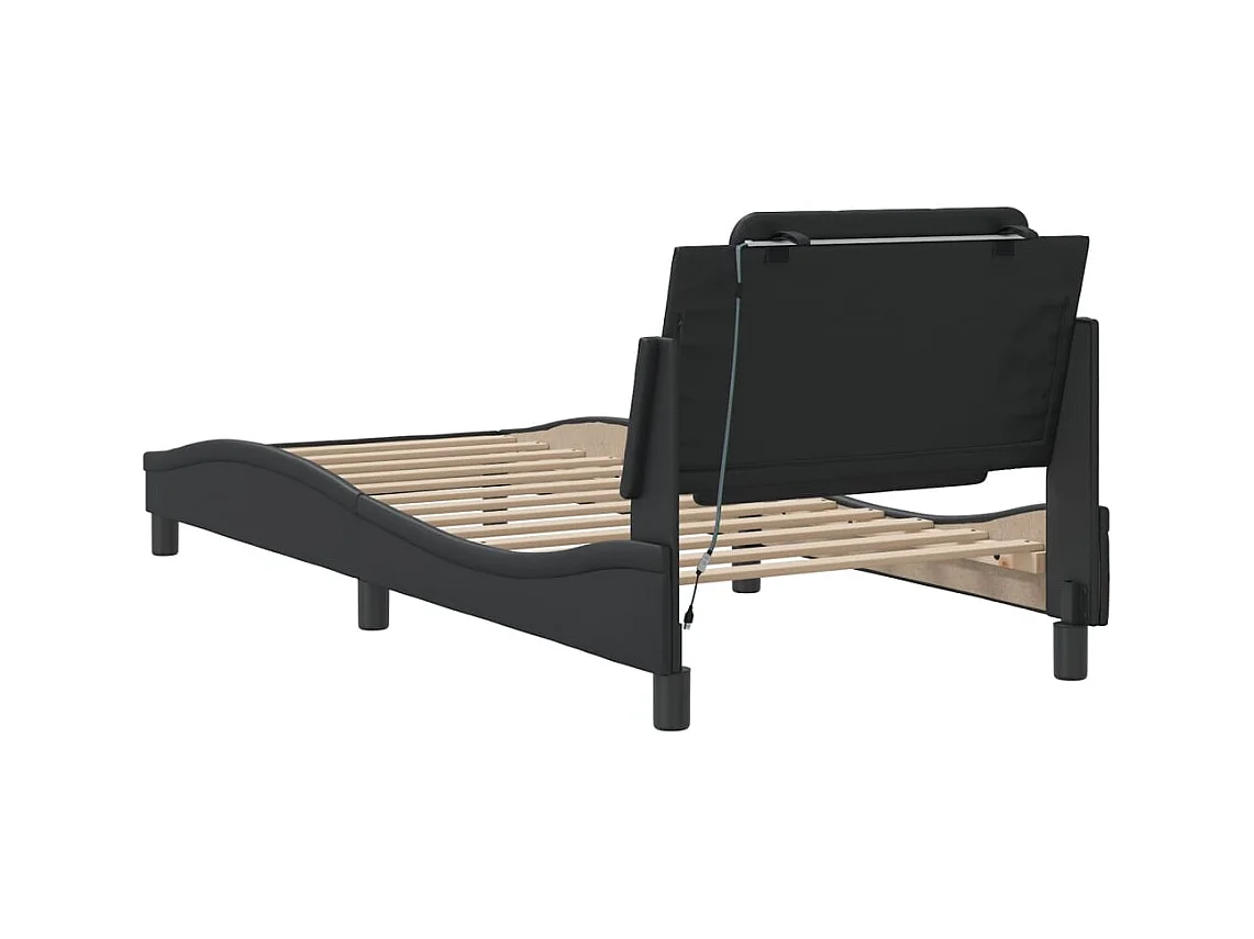 Bedframe met LED zonder matras zwart 80x200 cm