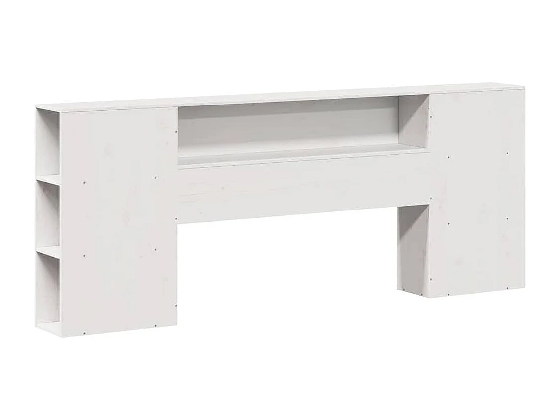 Cama librería blanca sin colchón 200x200 cm madera maciza de pino