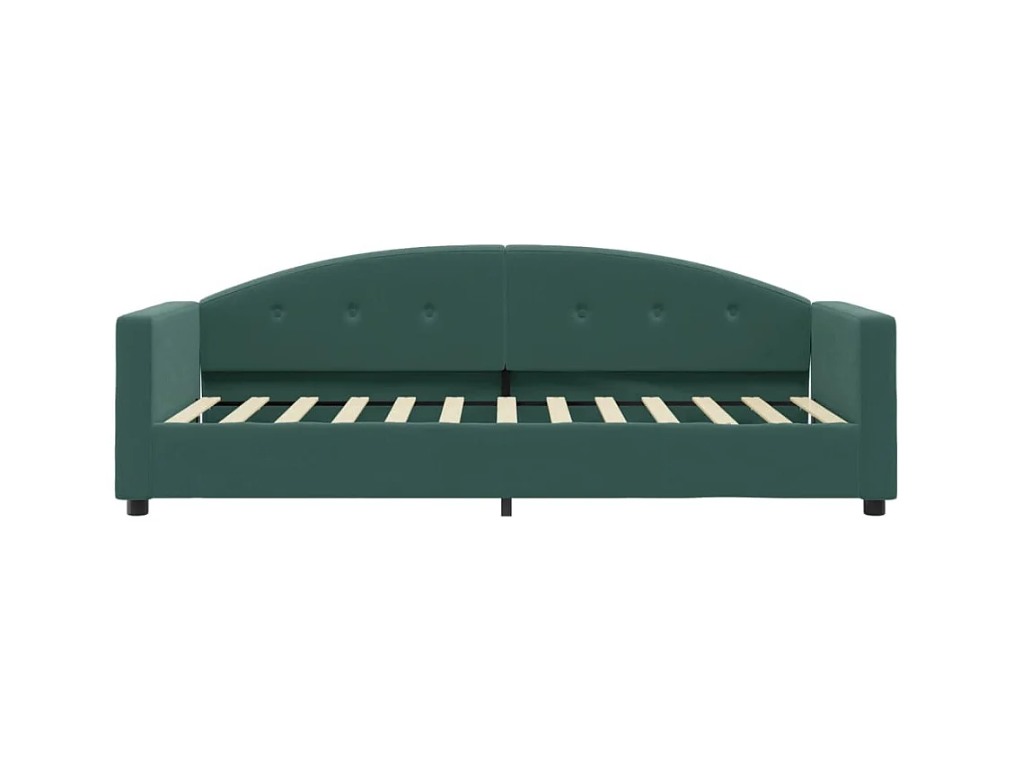Divano letto con materasso verde scuro 80x200 cm in velluto