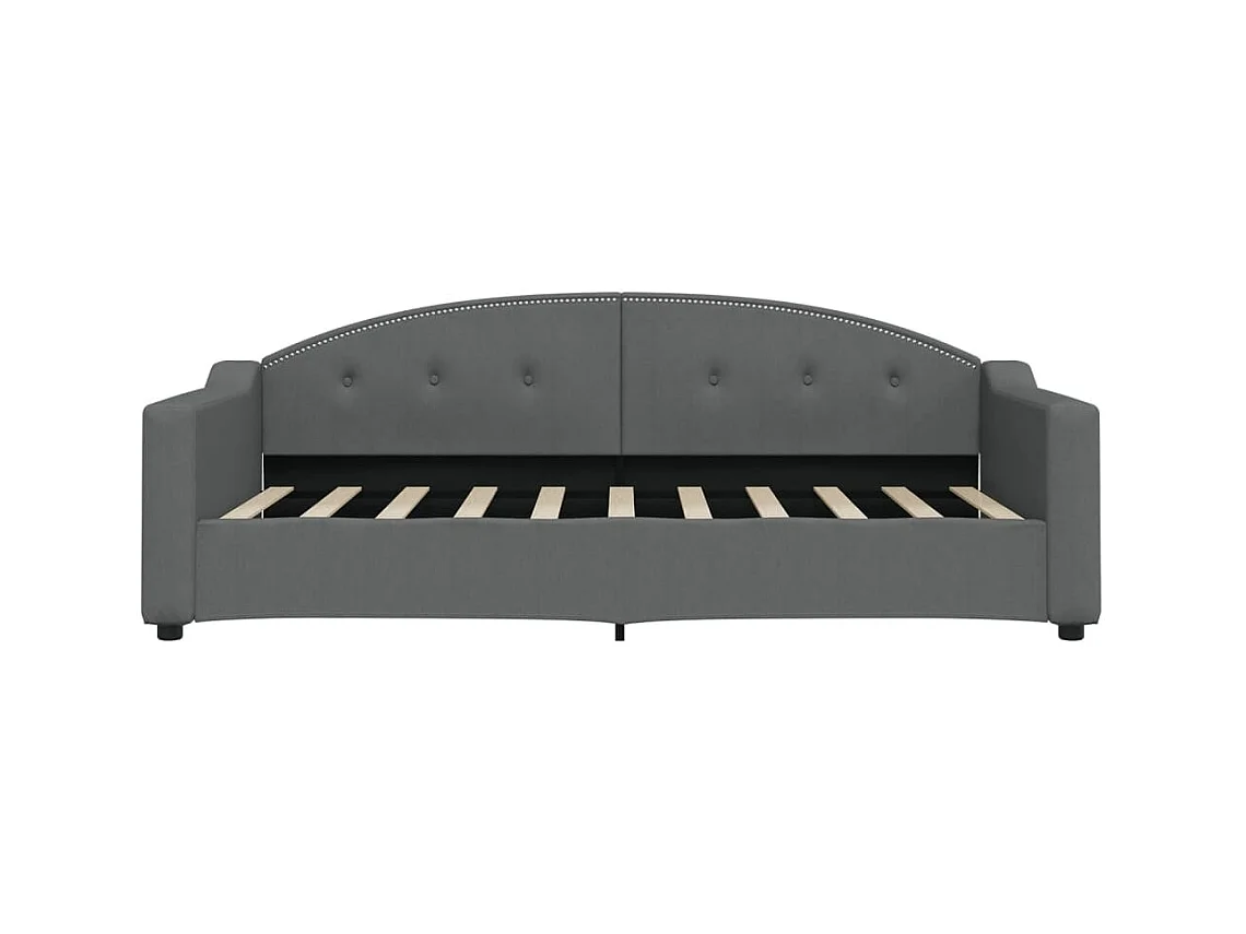 Lit de repos sans matelas gris foncé 90x190 cm tissu