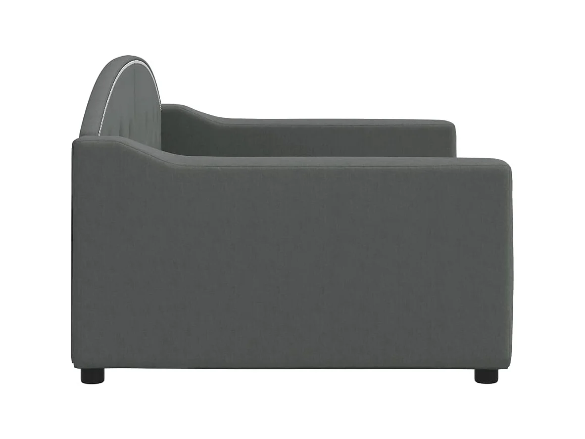 Lit de repos sans matelas gris foncé 90x190 cm tissu