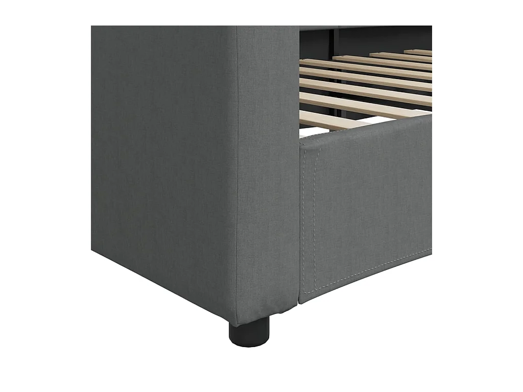 Lit de repos sans matelas gris foncé 90x190 cm tissu