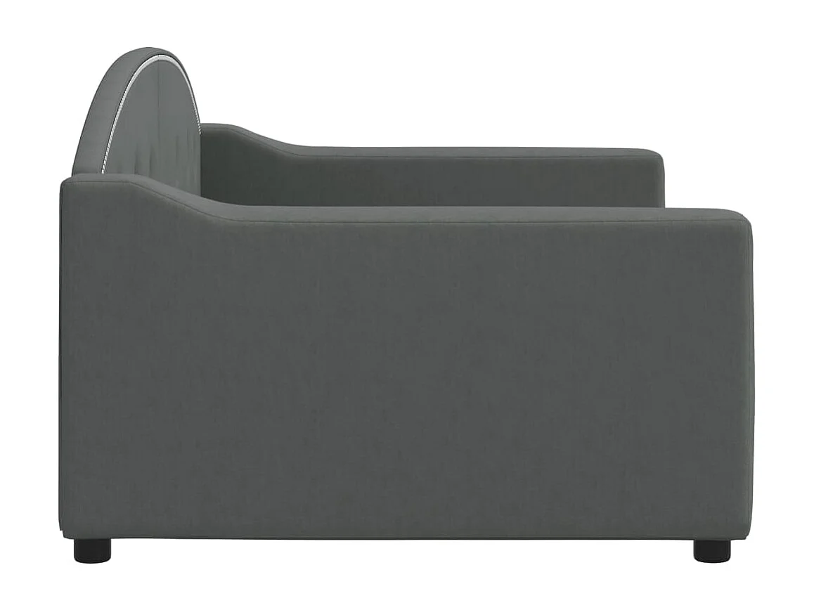Lit de repos sans matelas gris foncé 90x190 cm tissu