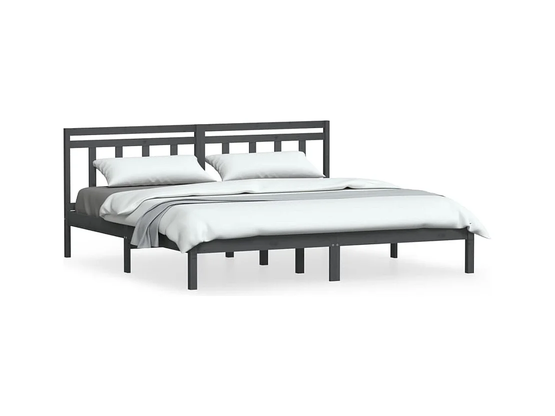 Struttura letto senza materasso in legno massello grigio 200x200 cm