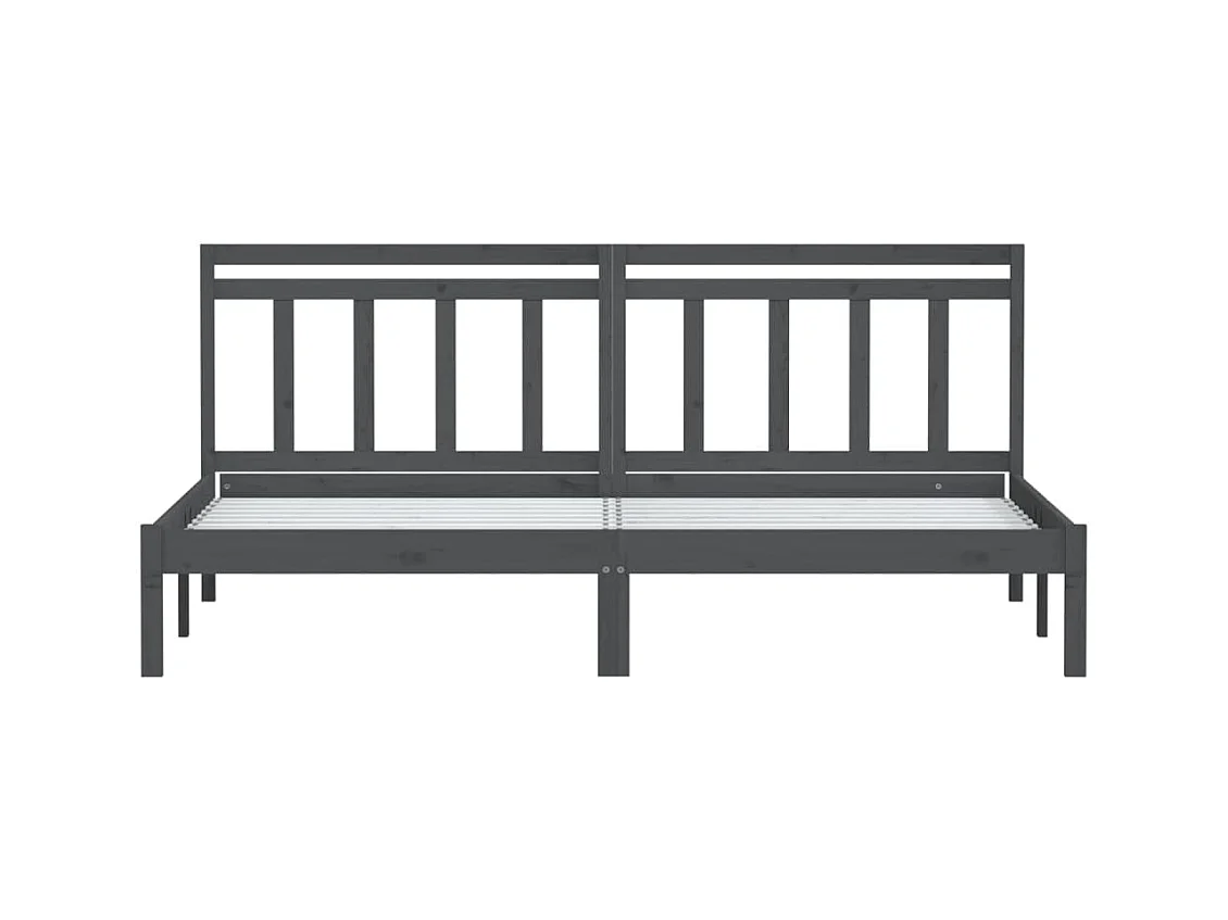 Struttura letto senza materasso in legno massello grigio 200x200 cm