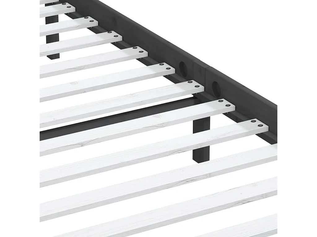 Struttura letto senza materasso in legno massello grigio 200x200 cm