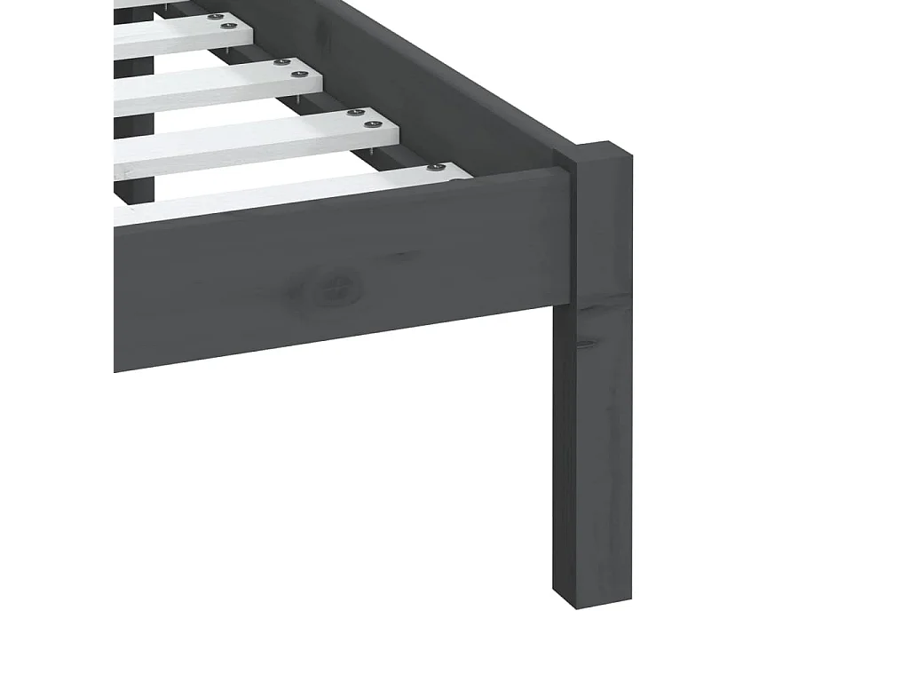 Struttura letto senza materasso in legno massello grigio 200x200 cm