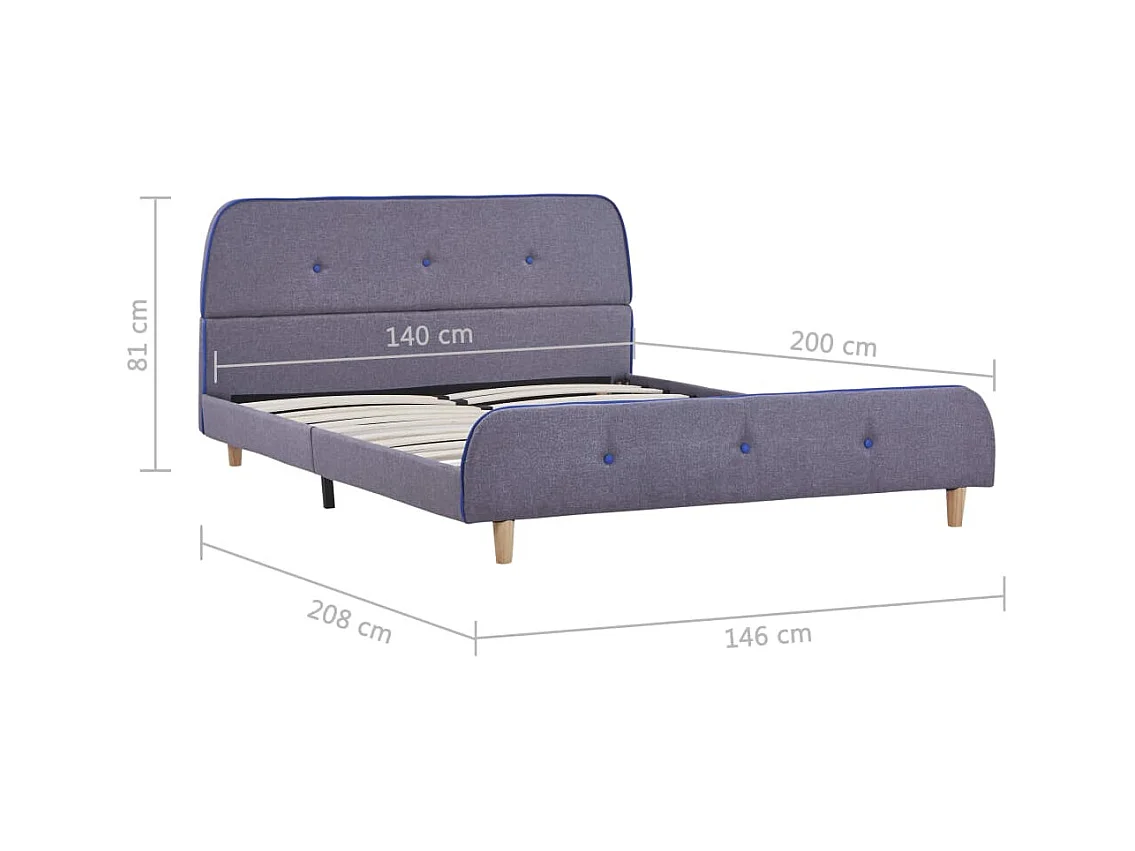 Bedframe zonder matras lichtgrijze stof 140x200 cm