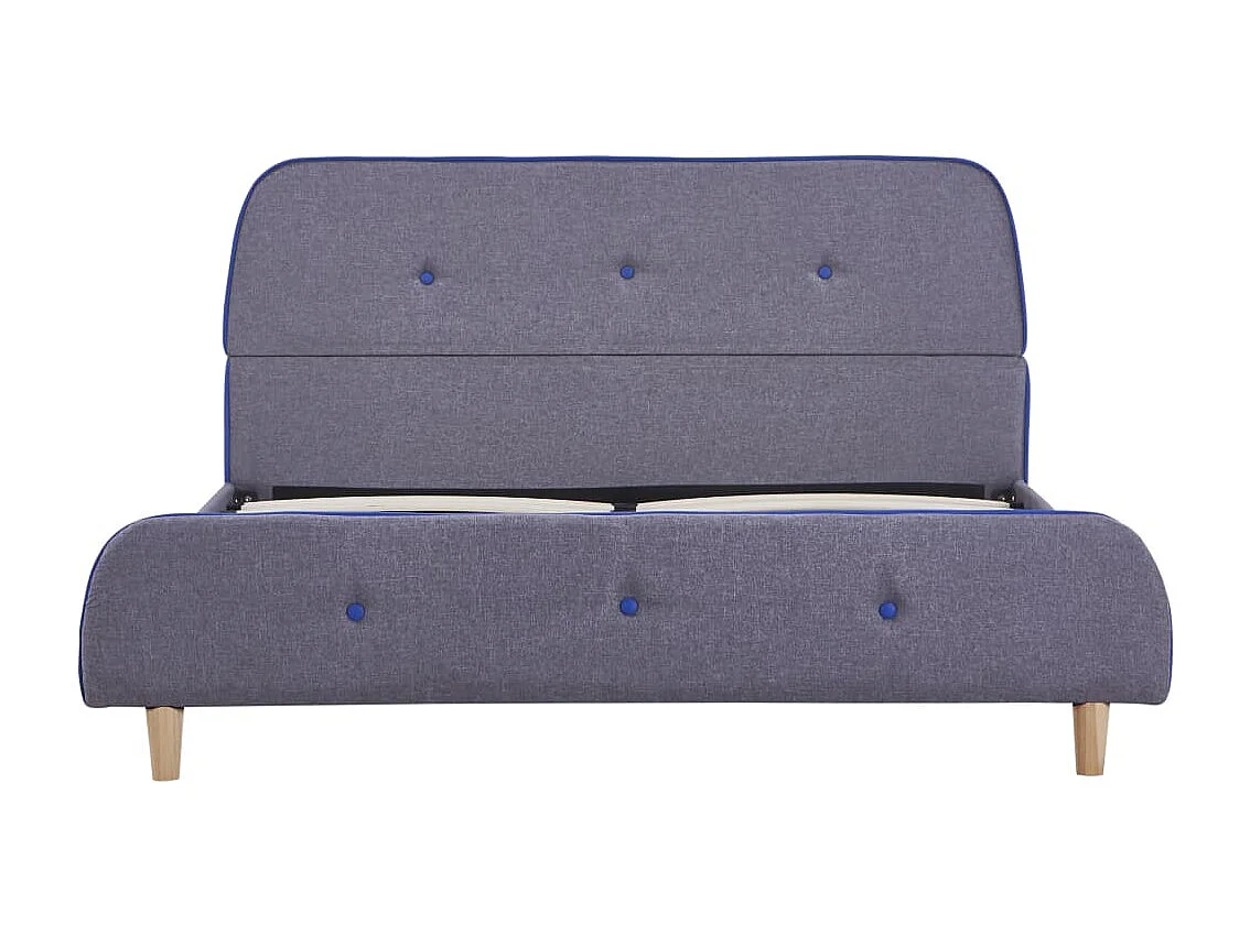 Estructura de cama sin colchón tela gris claro 140x200 cm