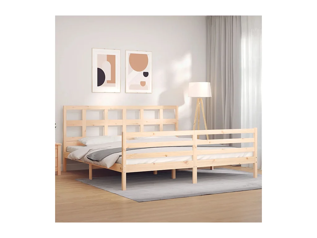 Cadre de lit sans matelas 200x200 cm bois massif