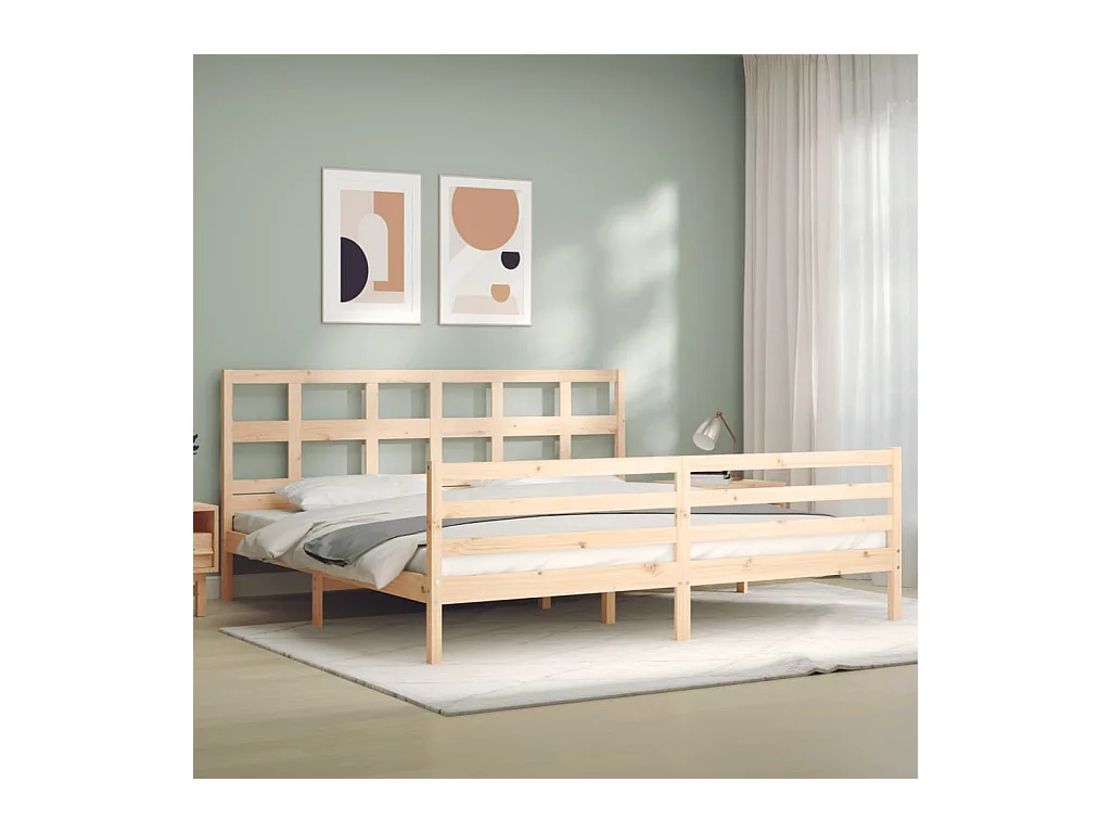 Cadre de lit sans matelas 200x200 cm bois massif