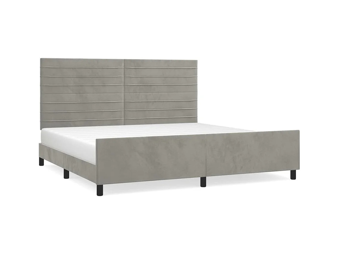 Bedframe zonder matras lichtgrijs 200x200 cm fluweel