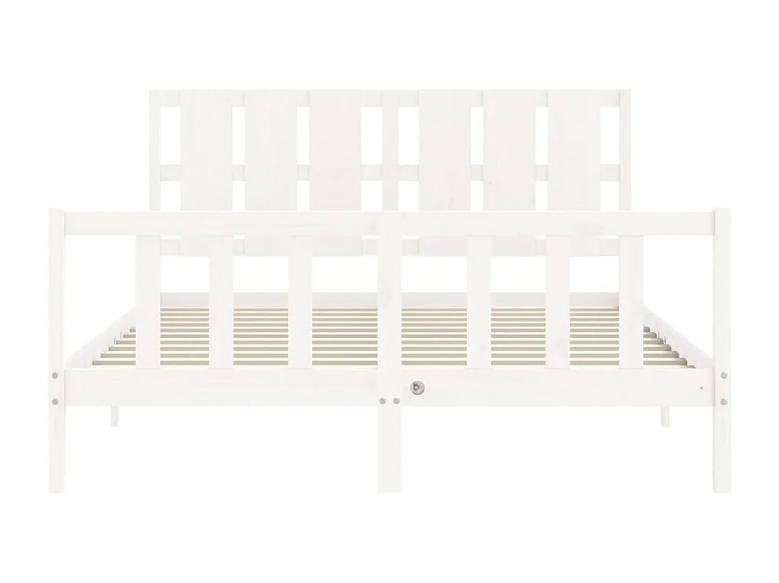 Struttura letto senza materasso bianco 160x200 cm in legno massello di pino