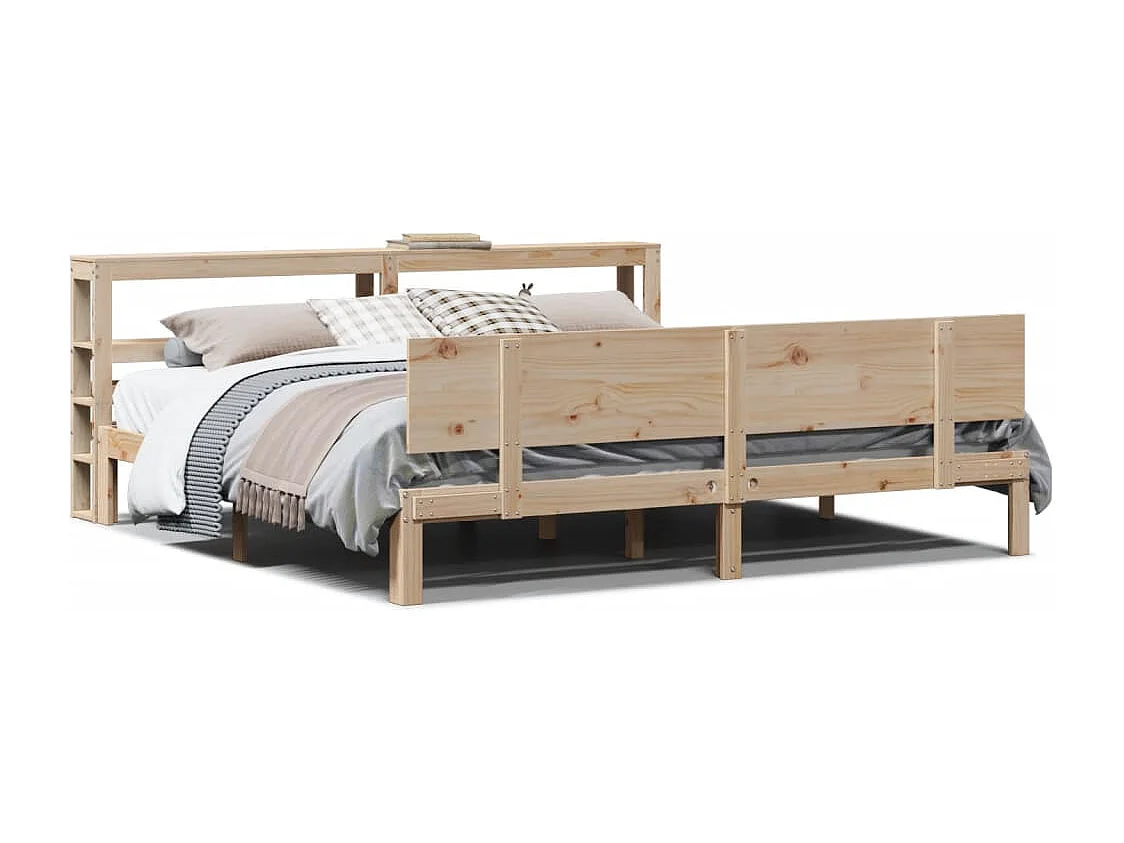 Cadre de lit avec tête de lit sans matelas 200x200 cm