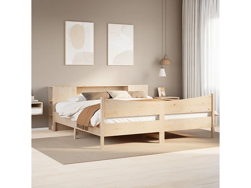 Cadre de lit sans matelas 180x200 cm bois massif de pin