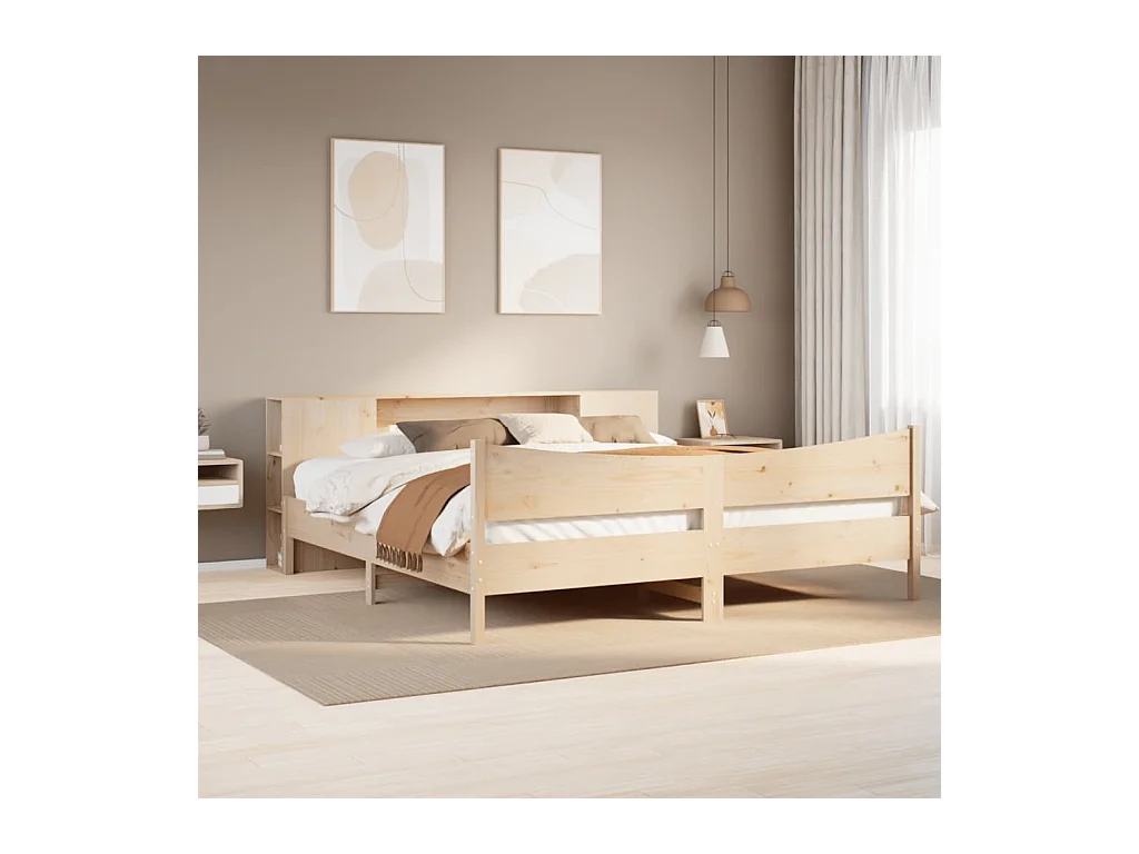 Cadre de lit sans matelas 180x200 cm bois massif de pin