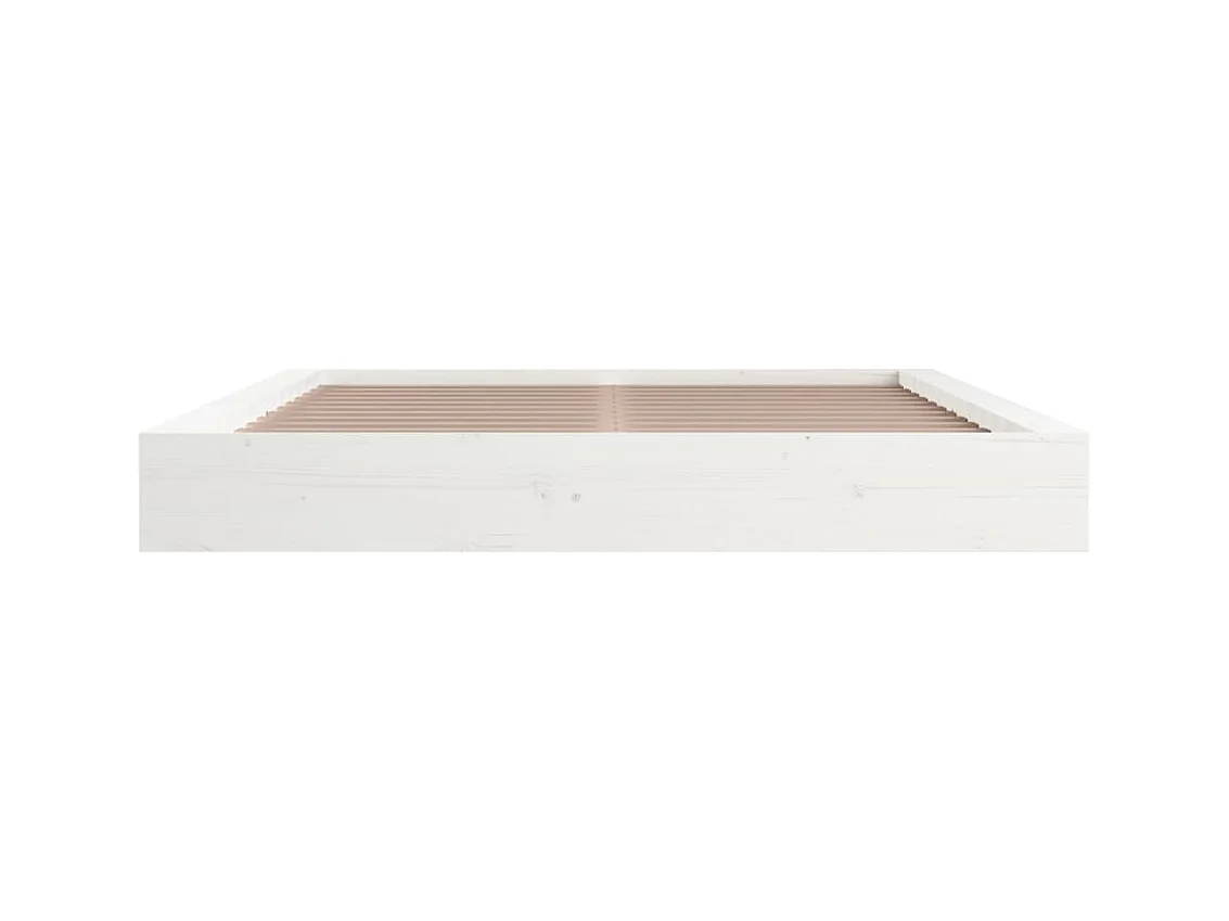 Estructura de cama sin colchón blanca 150x200 cm madera maciza