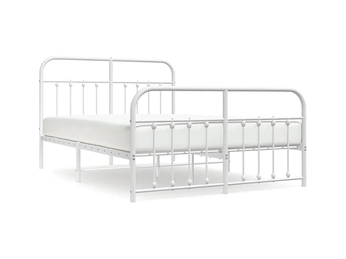 Estructura de cama de metal sin colchón ni piecero blanco 140x190 cm