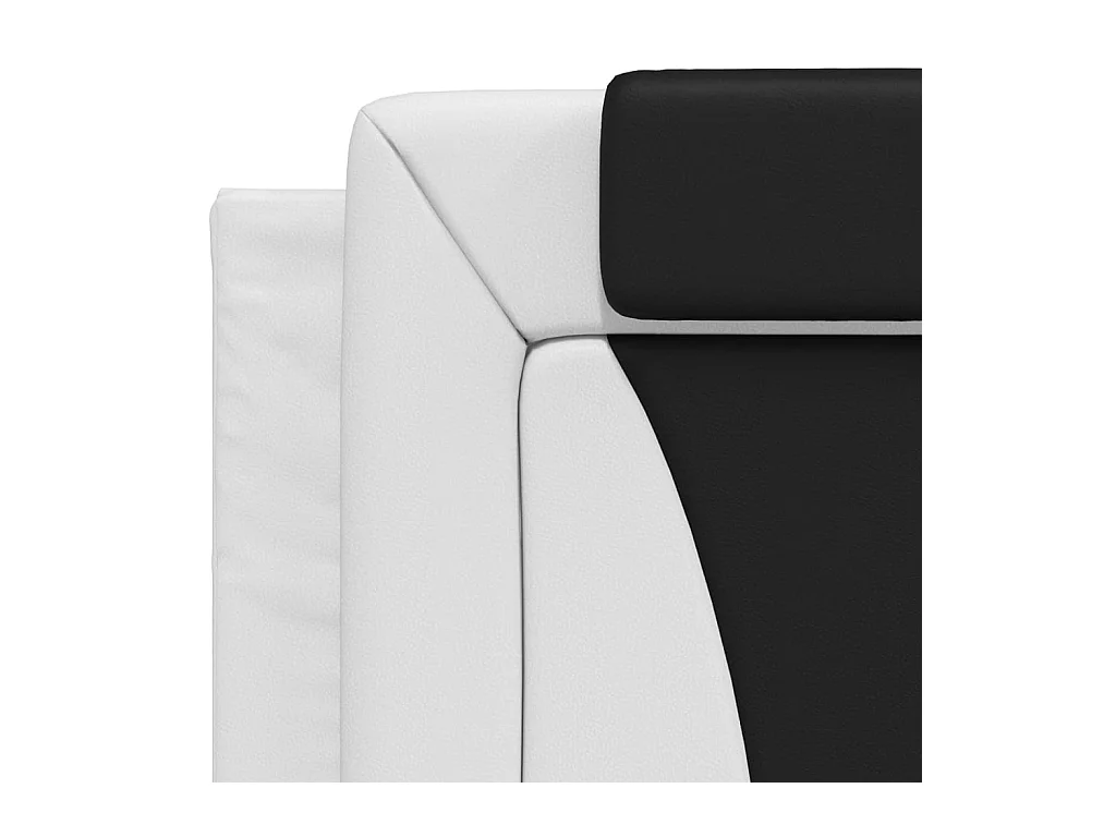 Bed met wit en zwart matras 80x200 cm imitatieleer