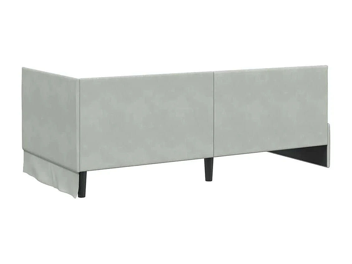 Eckbettgestell 90 x 190 cm Samt Hellgrau