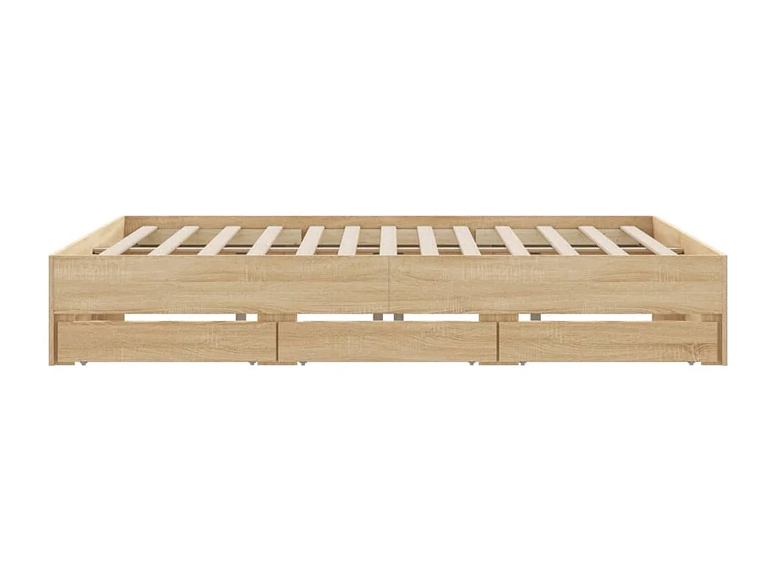 Bedframe met lades zonder matras sonoma eiken 160x200 cm