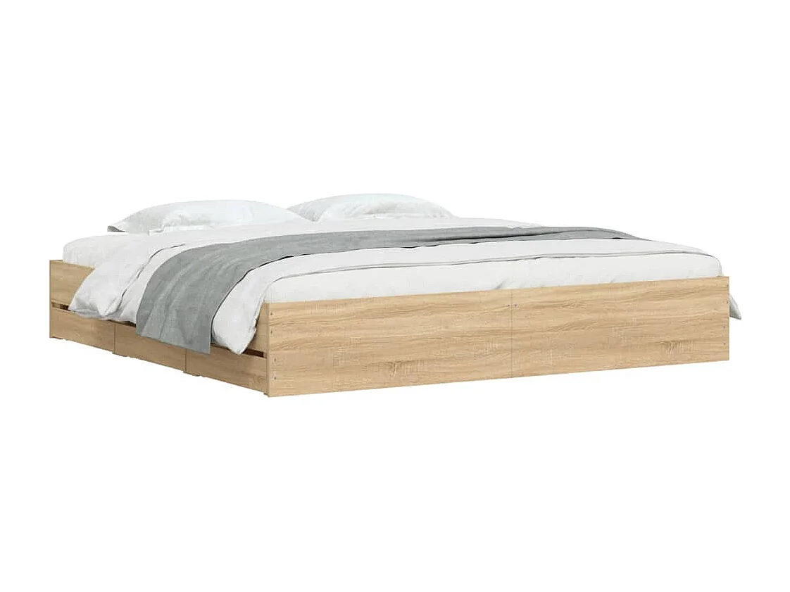 Bettgestell mit Schubladen ohne Matratze Sonoma Eiche 160x200 cm