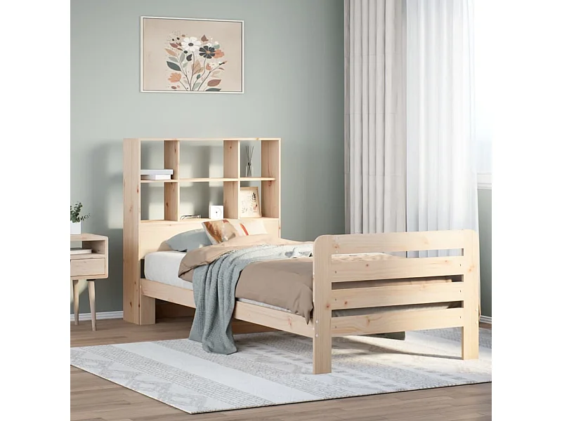Estructura de cama sin colchón 90x200 cm madera maciza de pino