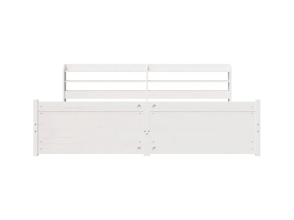 Estructura de cama con cabecero sin colchón blanco 180x200 cm