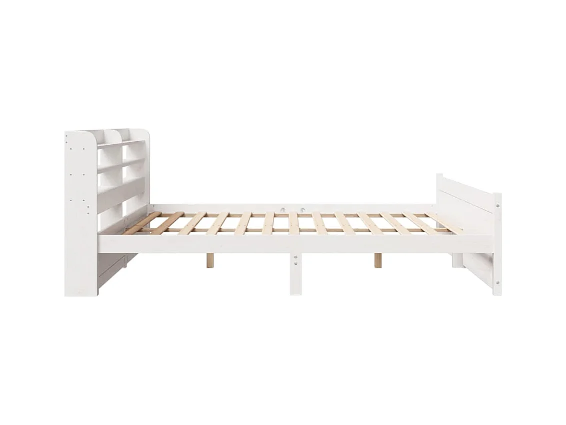 Estructura de cama con cabecero sin colchón blanco 180x200 cm