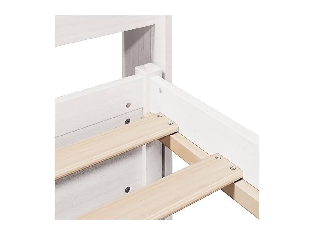 Estructura de cama con cabecero sin colchón blanco 180x200 cm