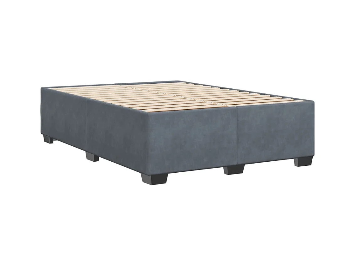 Estructura de cama sin colchón gris oscuro 140x190 cm terciopelo