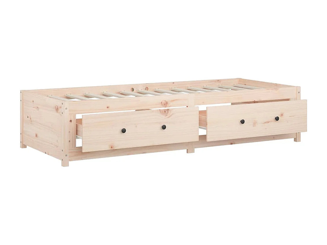 Divano letto senza materasso 90x190 cm in legno massello di pino
