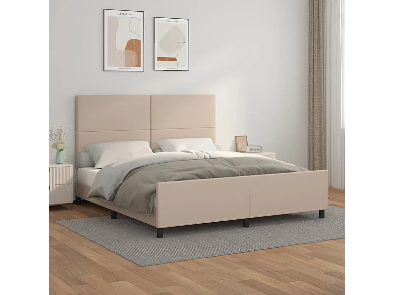Struttura letto senza materasso cappuccino 160x200 cm similpelle