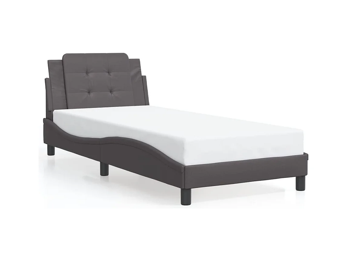 Bedframe met LED zonder matras grijs 90x200 cm