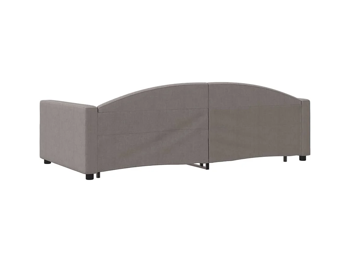 Tagesbett mit Ausziehbett taupe 100x200 cm Stoff