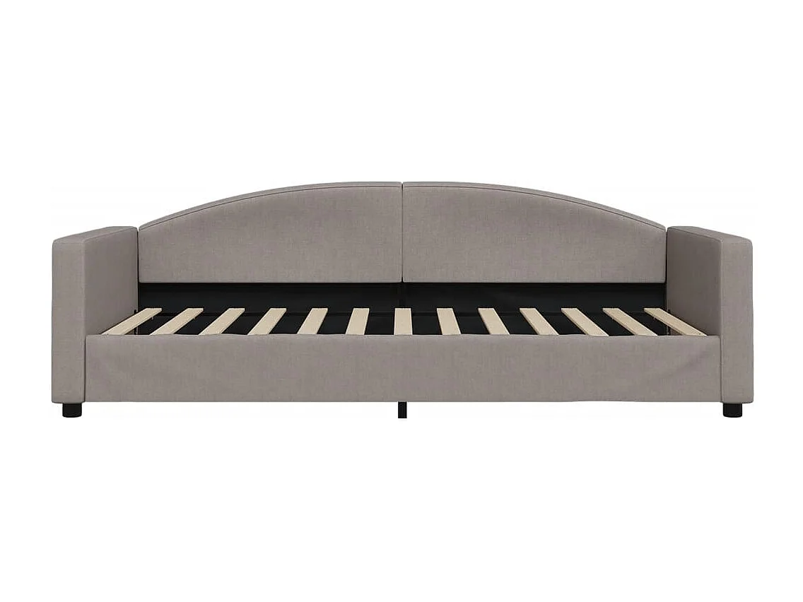 Tagesbett mit Ausziehbett taupe 100x200 cm Stoff