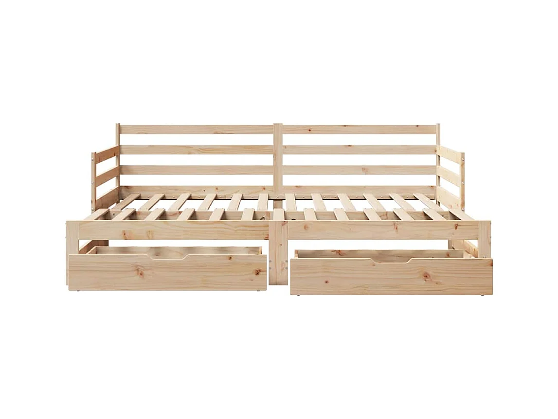 Dagbed met onderschuifbed en lades zonder matras 90x200 cm