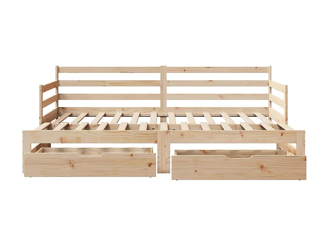 Divano letto con rotelle e cassetti senza materasso 90x200 cm