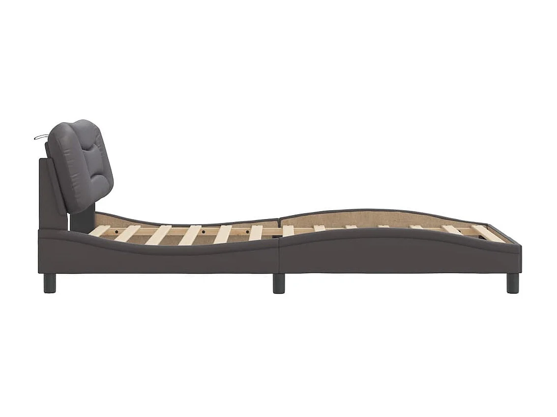 Struttura letto senza materasso grigio 100x200 cm similpelle