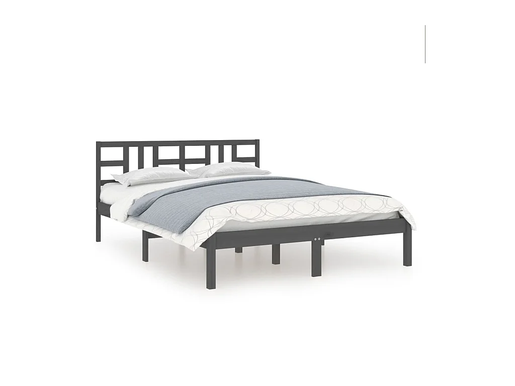 Estructura de cama sin colchón gris 200x200 cm madera maciza