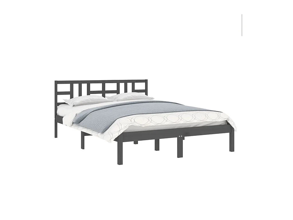 Estructura de cama sin colchón gris 200x200 cm madera maciza