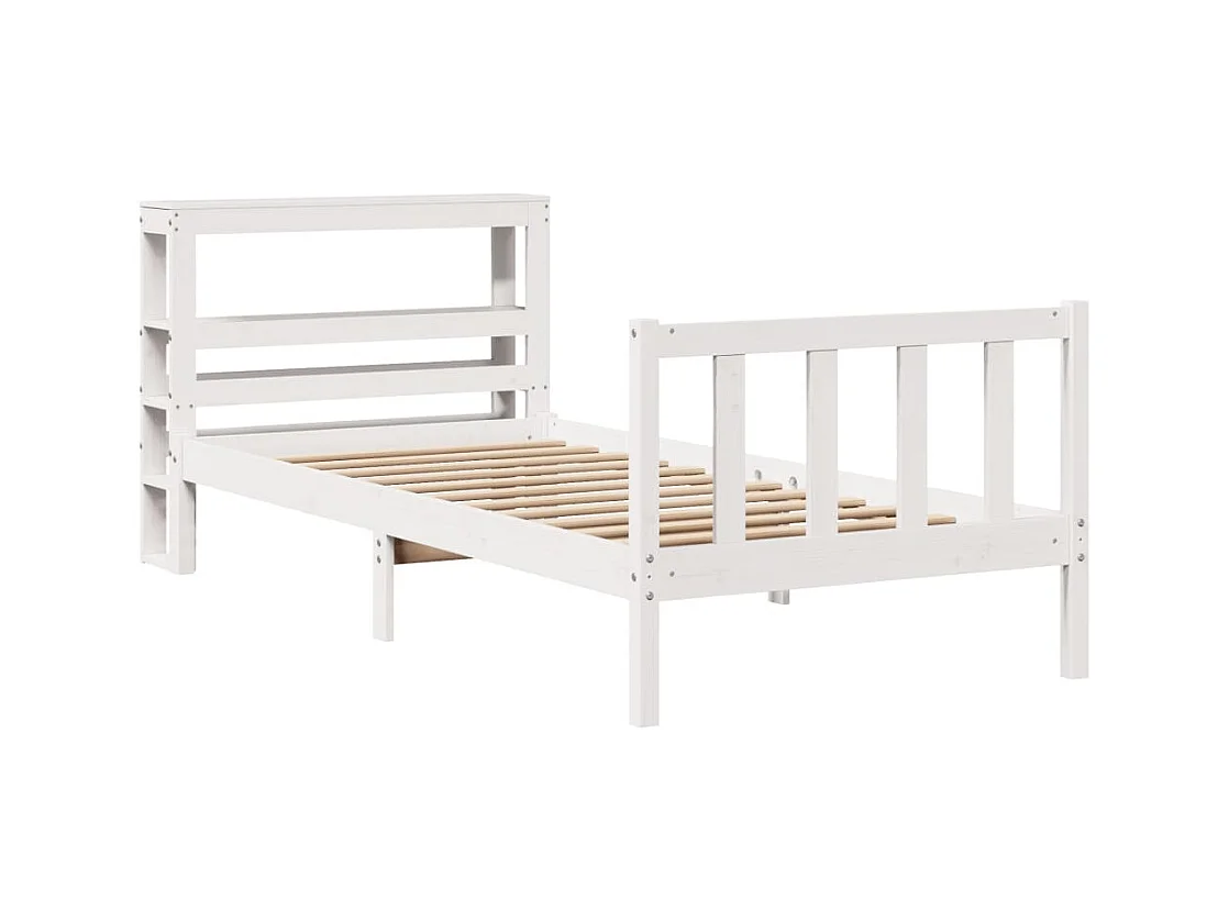 Bedframe zonder matras wit 75x190 cm massief grenenhout