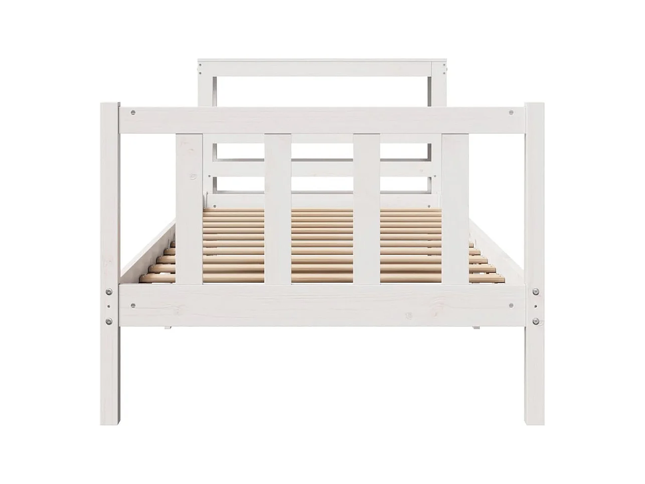 Bedframe zonder matras wit 75x190 cm massief grenenhout