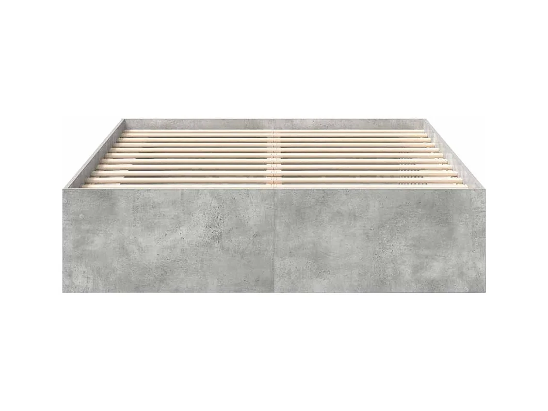 Cadre de lit sans matelas gris béton 150x200 cm